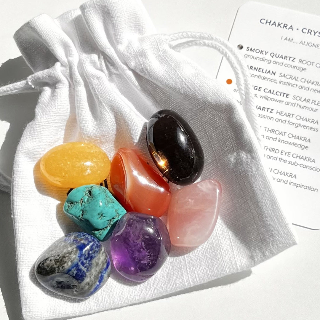 A carefully curated crystal kit, containing five crystals that work together to support your intension