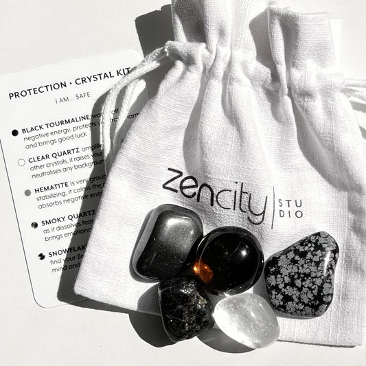 A carefully curated crystal kit, containing five crystals that work together to support your intension