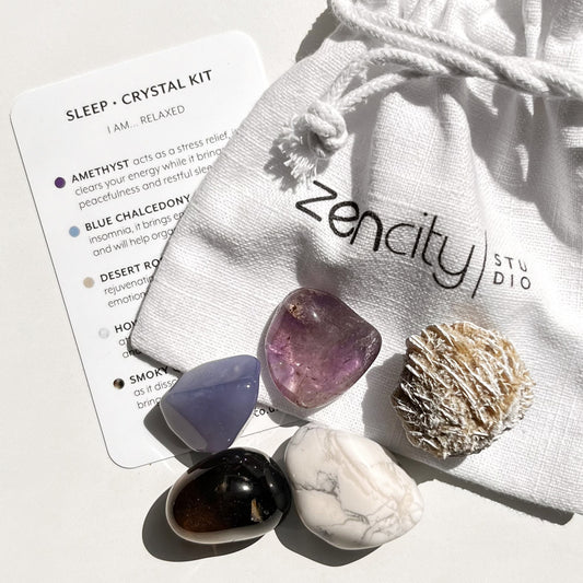 A carefully curated crystal kit, containing five crystals that work together to support your intension